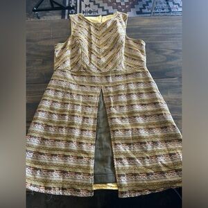 Retro 60s/70s Green Brown Yellow Dress